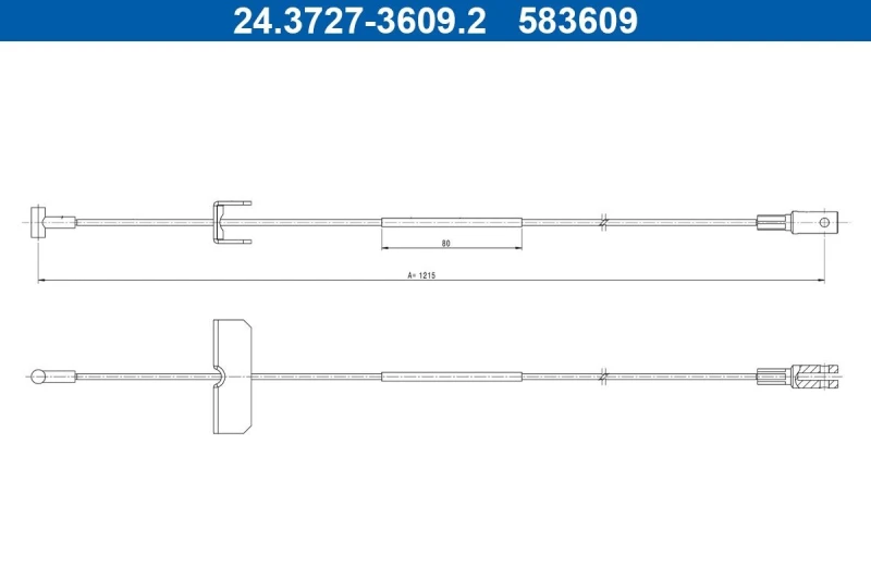 Image of Handbrake cable ATE 24.3727-3609.2