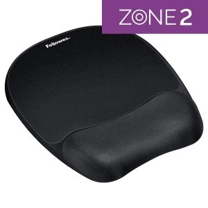 Image of Fellowes 9176501 Memory Foam Wrist Rest and Mousepad Black