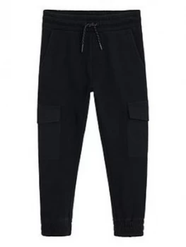 Mango Boys Side Pocket Joggers - Black, Size 6 Years