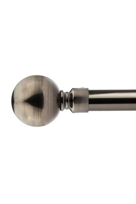 Image of Unknown 16-19mm Sphere Extendable Eyelet Metal Curtain Pole Set Black Silk 160-300Cm