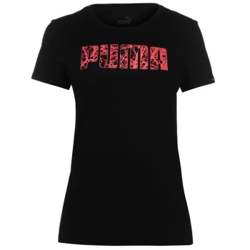 Puma Big Logo QT T Shirt Ladies - Black