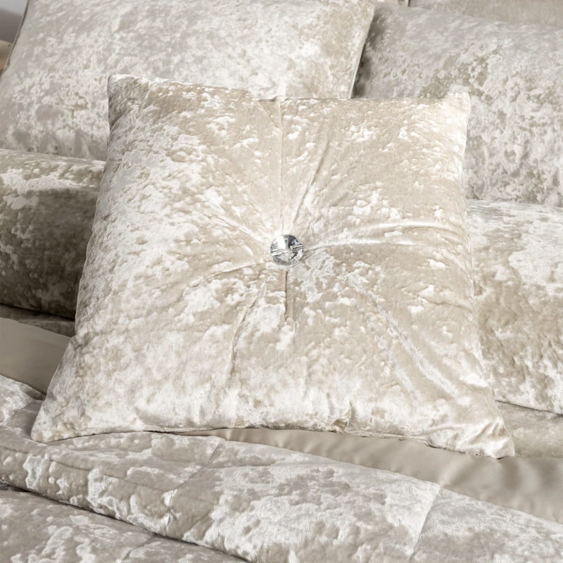 Image of Catherine Lansfield Catherine Lansfield 'Crushed Velvet' Cushion in Natural Size: 55cm x 55cm Natural 55cm x 55cm Unisex 5057681949239
