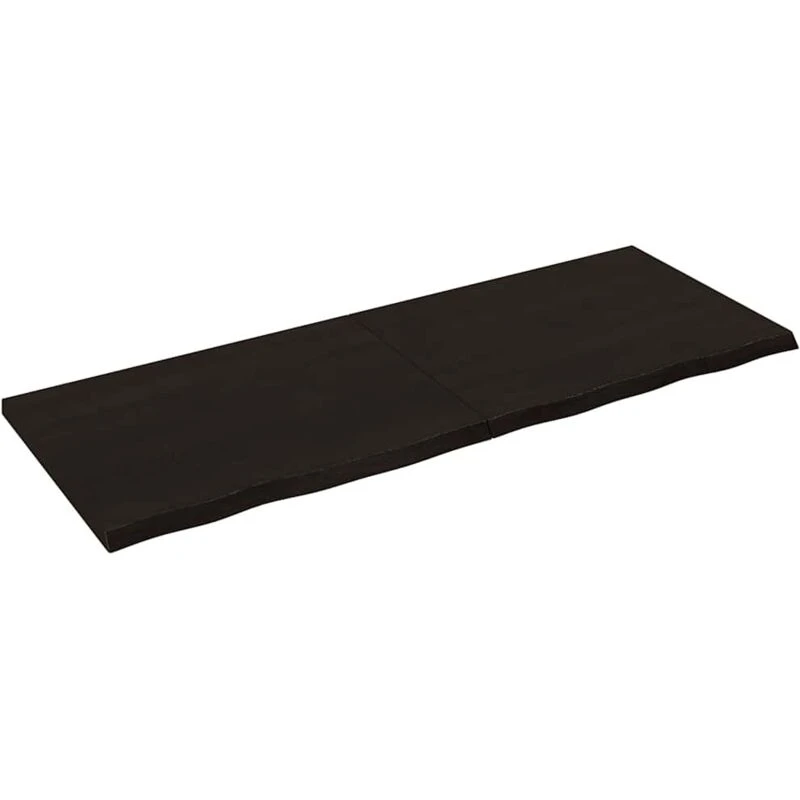 Image of Vidaxl Wall Shelf Dark Grey 160X60X4cm Treated Solid Wood Oak, Brown 363834
