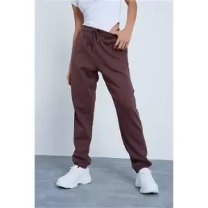 Image of I Saw It First Chocolate Basic Tie Front Joggers - Brown