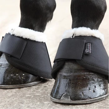 Image of Shires Fleece Over Reach Boots - Black