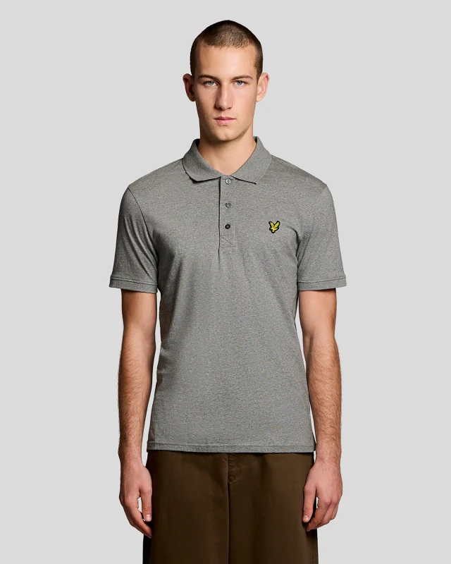 Image of Lyle & Scott Mens Cotton Jersey Polo Shirt in Grey