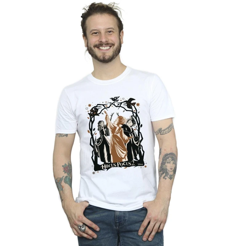 Image of Disney Men Hocus Pocus Birds T-Shirt in White Size: Small White S Male 5063283797499