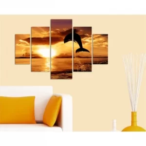 Image of ST124 Multicolor Decorative MDF Painting (5 Pieces)