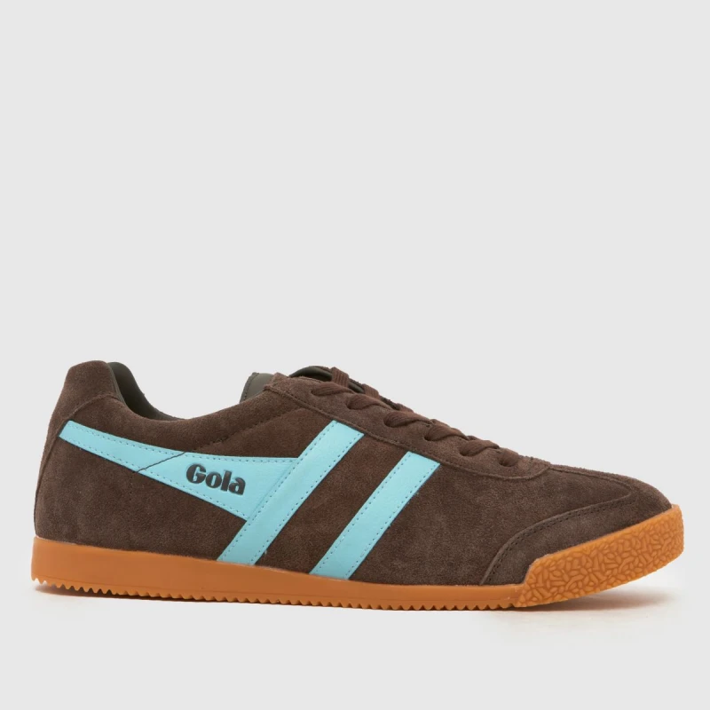 Image of Gola Mens Harrier Classics Suede Trainers Dark Brown - UK 8 Brown male CB0430DBB8