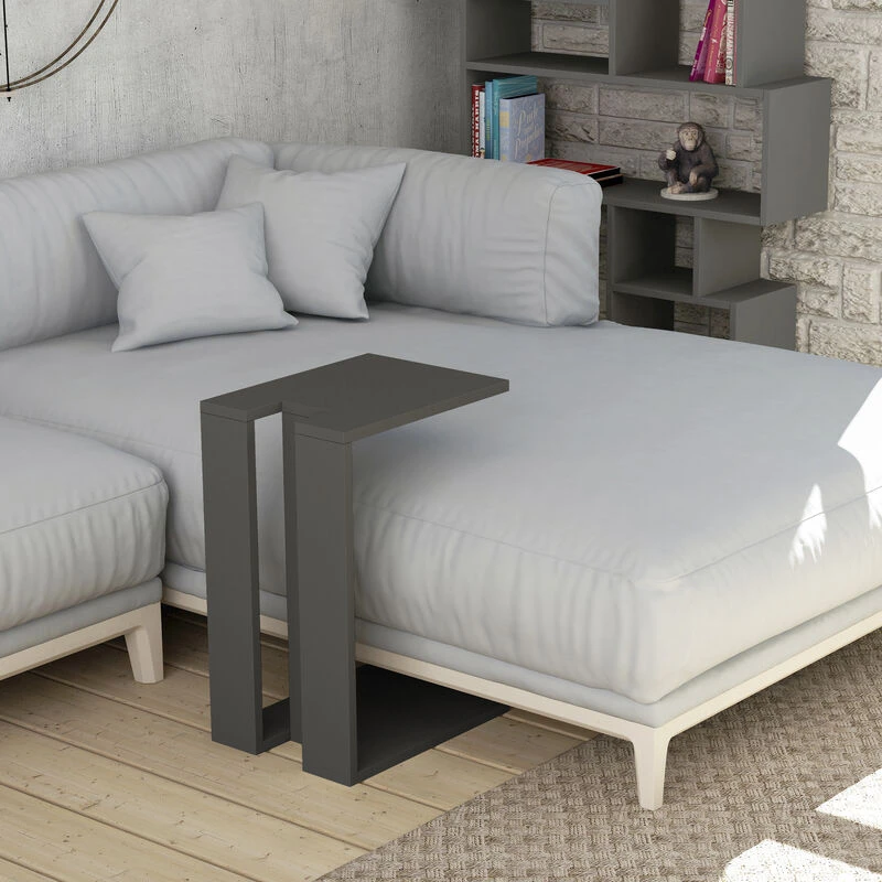 Image of DECORTIE Decortie - Muju Modern c Shape Table Anthracite Grey Anthracite Grey Multipurpose h 57cm - Anthracite Grey M.SH.13620.7