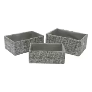 image of Jvl Urban Set Of 3 Rectangle Paper Storage Baskets