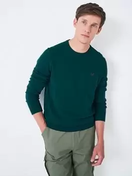 Image of Crew Clothing Crew Clothing Organic Cotton Crew - Dark Green, Dark Green Size M Men