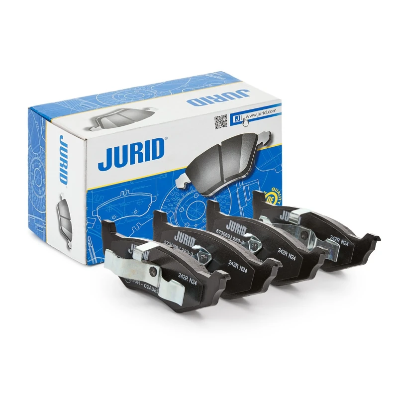 Image of JURID 573069J Brake pad set not prepared for wear warning indicator, without accessories, with piston clip Brake Pad Set,disc brake (402)
