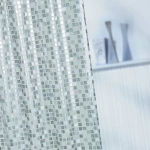Image of Silver Mosaic Croydex Shower Curtain