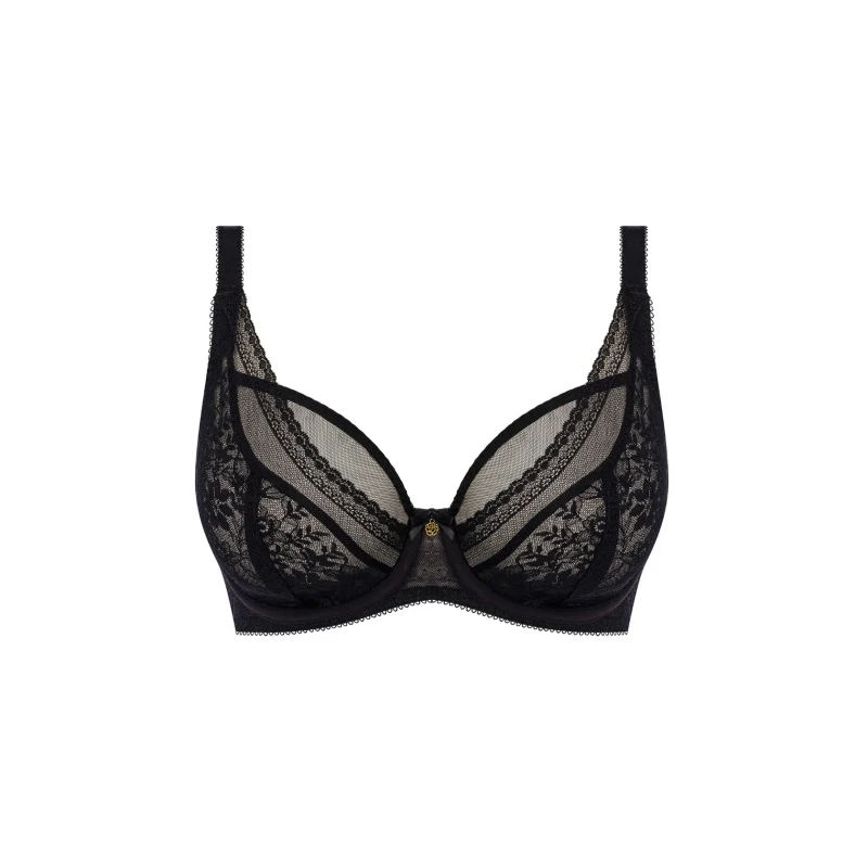Image of Freya Womens Sydnie High Apex Plunge Bra in Black Size: 28FF Black Female 28FF