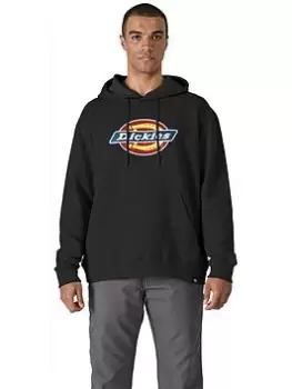 Image of Dickies Logo Graphic Fleece Hoodie - Black, Size 2XL, Men