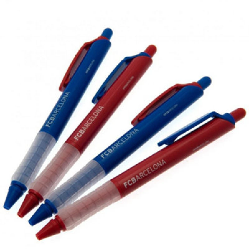 Image of FC Barcelona FC Barcelona Pen Set (Pack Of 4) in Blue Blue One Size Unisex 5059000793370