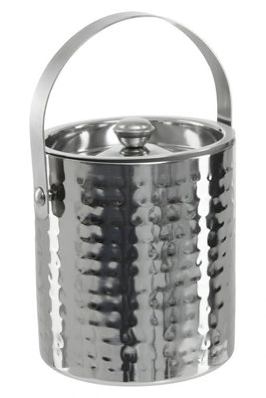 Image of Premier Housewares Hammered Effect Stainless Steel Ice Bucket Silver unisex