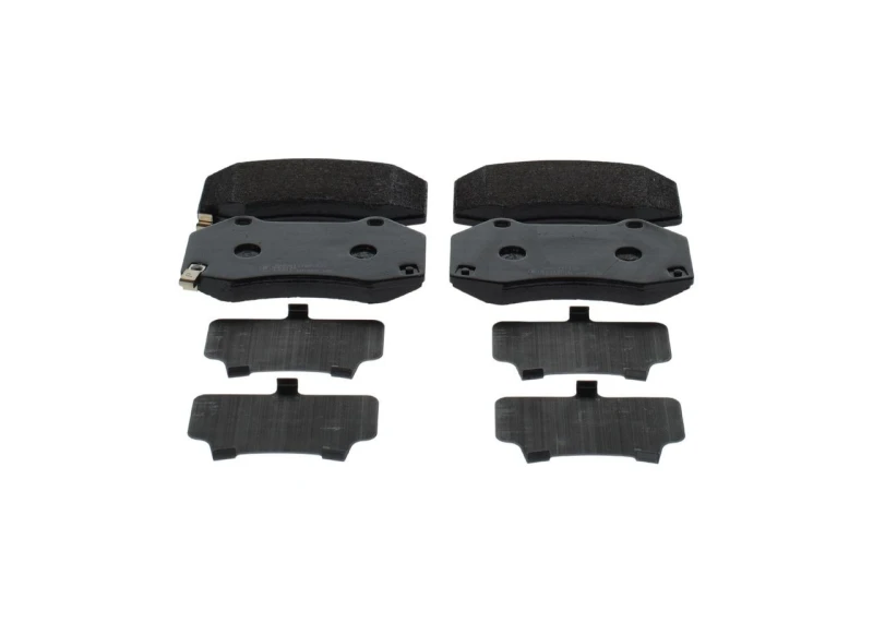 Image of Bosch 0 986 494 718 Brake pad set with acoustic wear warning, with anti-squeak plate Low-Metallic Brake Pad Set,disc brake (402)