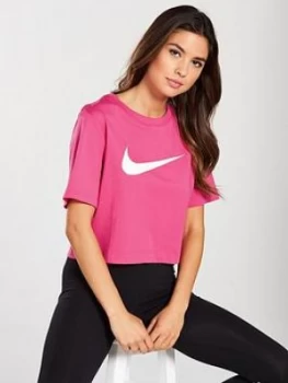 image of Nike Sportswear Swoosh Crop Tee Pink Size L Women