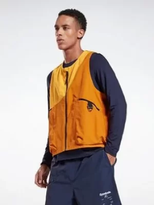 Image of Reebok Road Trip Woven Utility Vest, Orange Size M Men