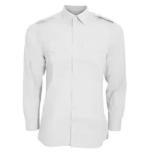 Image of Kustom Kit Mens Long Sleeve Pilot Shirt (14.5) (White)