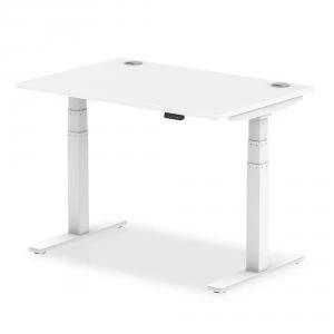 Image of Trexus Sit Stand Desk With Cable Ports White Legs 1200x800mm White Ref