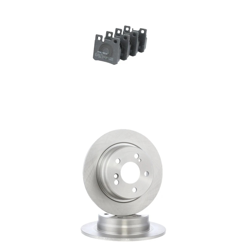 Image of RIDEX 3405B2444 Brake disc and pads set Rear Axle, Brake Disc Type: Solid, excl. wear warning contact Brake Set,disc brakes (3405)