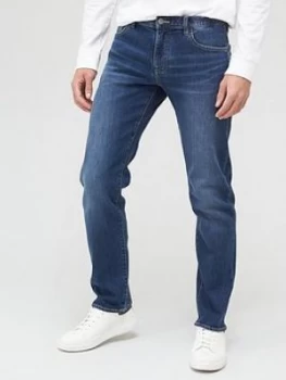 Image of Armani Exchange J16 Straight Fit Jeans Mid Wash Navy Size 38 Men