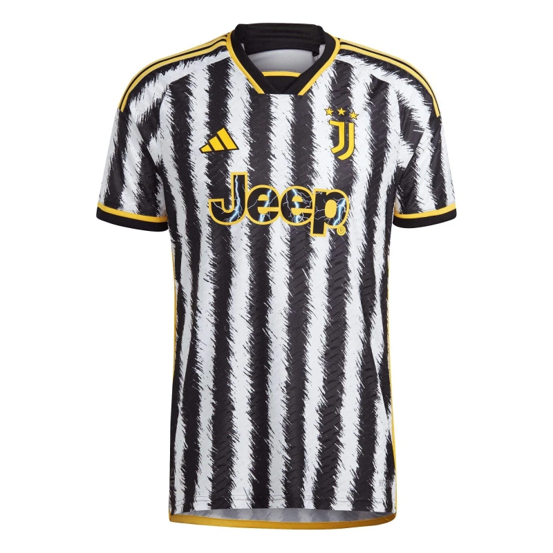 Image of adidas Juventus Authentic Home Shirt 2023 2024 Adults Black/White male XS