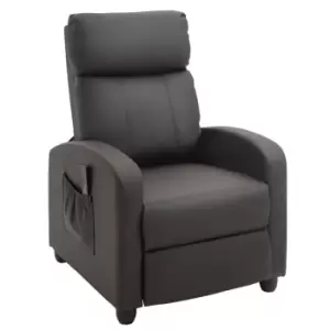 Image of Homcom Recliner Sofa Chair PU Faux Massage Armchair With Remote Control Brown