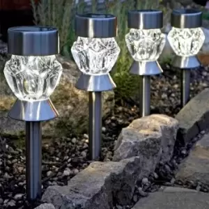 image of Smart Solar Crystal Solar-Powered Stake Light - Pack of 4