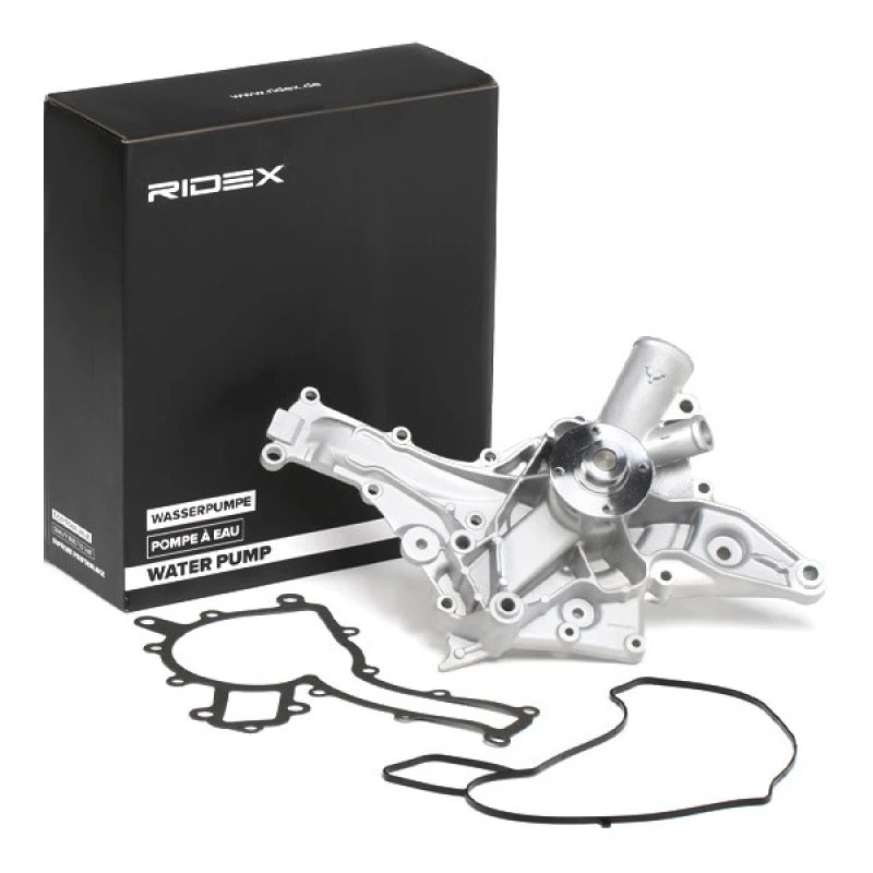 Image of RIDEX 1260W0178 Water pump Cast Aluminium, without belt pulley, with gaskets/seals Cast Aluminium Water Pump (1260)