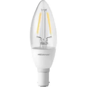 Image of Megaman 3.2W LED B15 SBC Filament Candle Warm White Dimmable - 143641