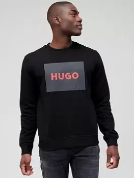 Image of HUGO Duragol222 Large Logo Sweatshirt, Black, Size 2XL, Men