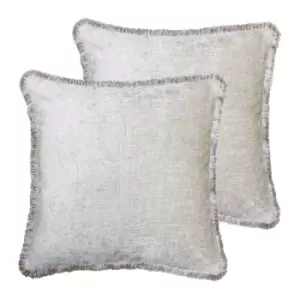 image of Paoletti Astbury Twin Pack Polyester Filled Cushions Natural