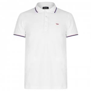 Diesel Tipped Polo Shirt - White 100