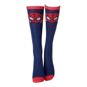 Image of Marvel Comics Spider-Man Adult Female Face Mask Close-up Knee High Socks