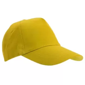 Image of SOLS Unisex Buzz 5 Panel Baseball Cap (ONE) (Gold)