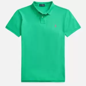 Image of Polo Ralph Lauren Mens Custom Slim Fit Mesh Polo Shirt - Cabo Green - M