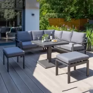 Image of Titchwell 6 Seater Mini Corner Set with Adjustable Table Dark Grey