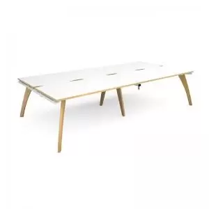Image of Fuze double back to back desks 3200mm x 1600mm - white frame and white