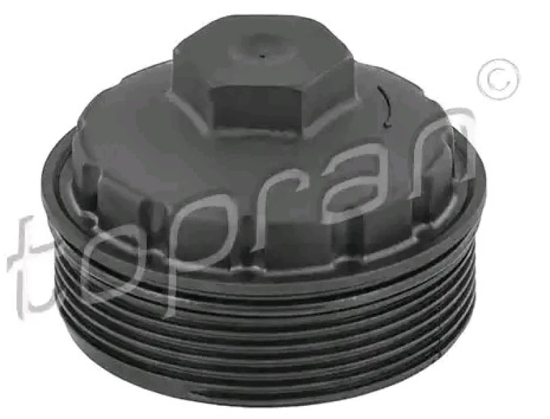 Image of TOPRAN 115 039 Cover, oil filter housing with gasket/seal Polyamid 6.6, GRP (Glass fibre Reinforced Plastic) Cover,oil filter housing (3323)