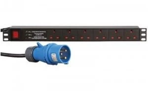 Image of Dynamode PDU-6WS-H-SP-16CMDO - 1U 6 Way Horizontal 13A Switched PDU -