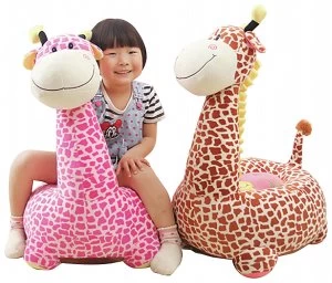 Image of Plush Brown Giraffe Ride On.