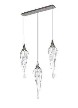 Image of Linear Ceiling Cluster Pendant Bar, 3 x GU10, Polished Chrome