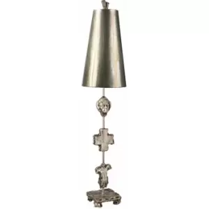 image of Loops - Table Lamp Silhouettes Gold Cone Shade. Aged Silver LED E27 60W