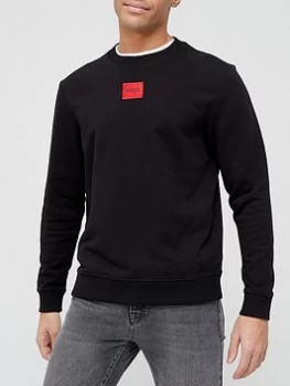 Image of Hugo Boss Duragol Red Patch Logo Sweatshirt Black Size 2XL Men