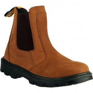 image of Amblers Mens Safety FS131 Water Resistant Pull On Safety Dealer Boots Brown Size 10