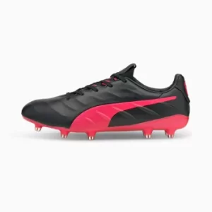 image of PUMA King Platinum 21 FG/AG Mens Football Boots, Black/Sunblaze Size 11 Shoes